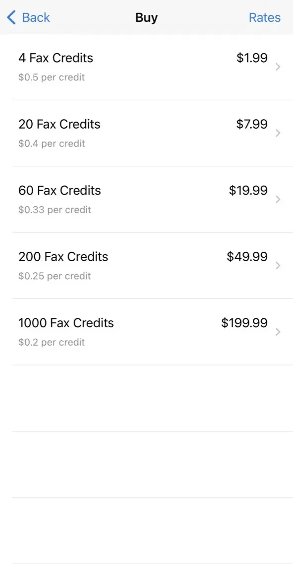 Snapfax paywall screen