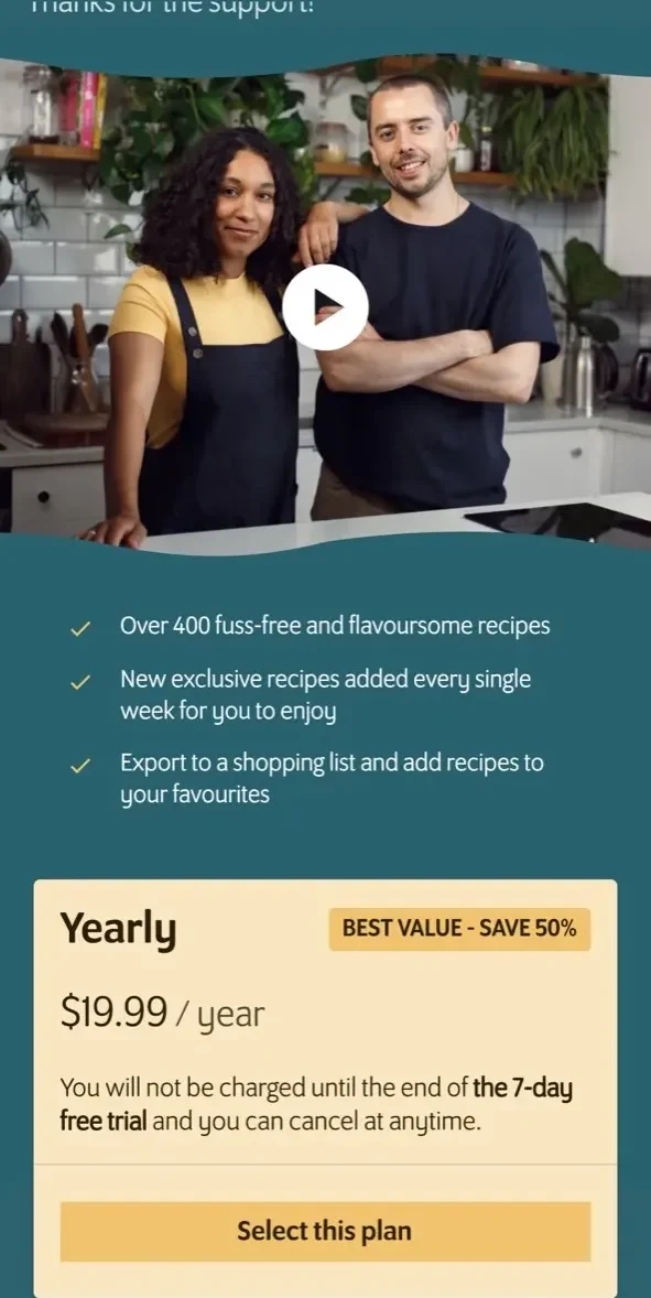 So Vegan paywall screen