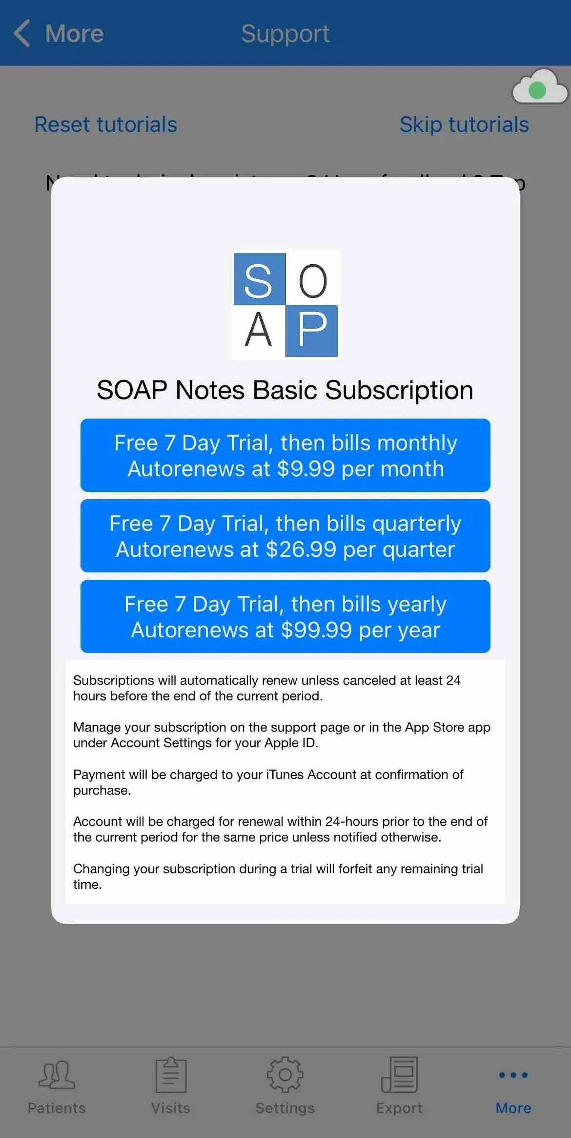 SOAP Notes paywall screen