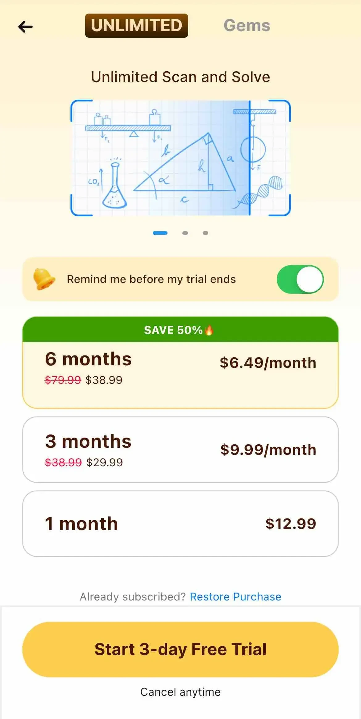 Solvely paywall screen