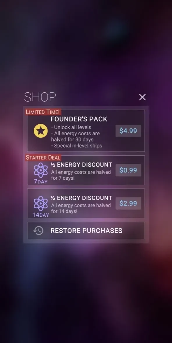 Sound Sky paywall screen