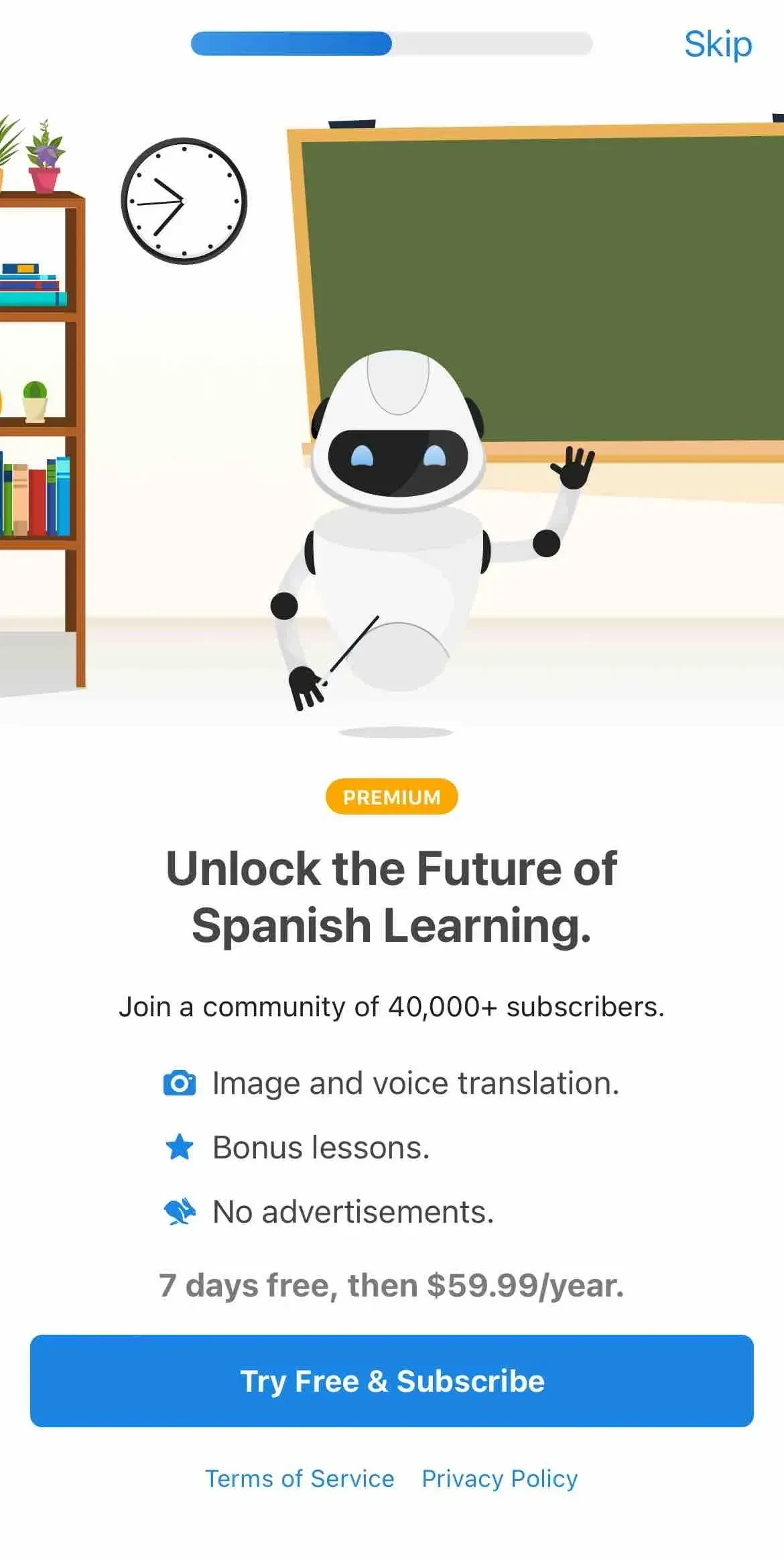 SpanishDictionary Learning paywall screen