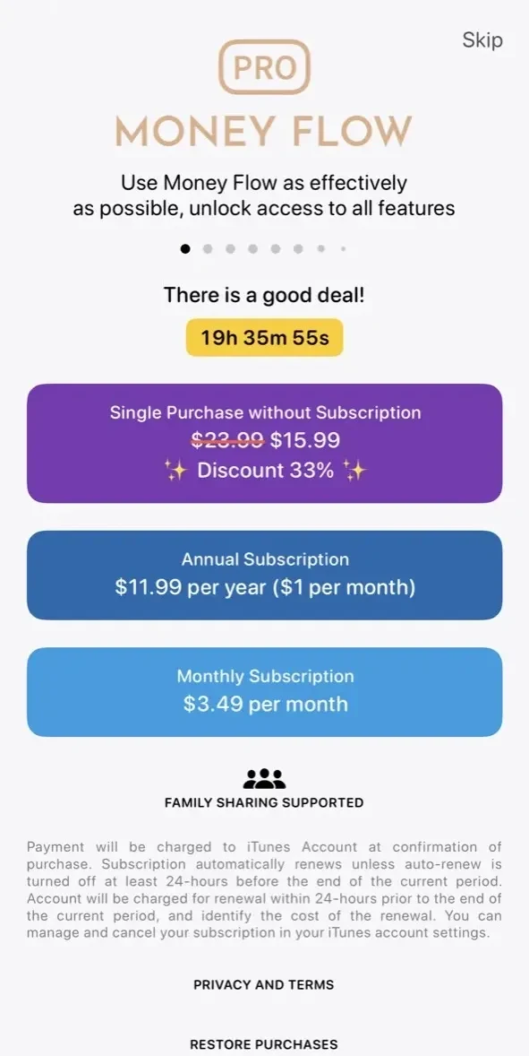 Spending Tracker paywall screen