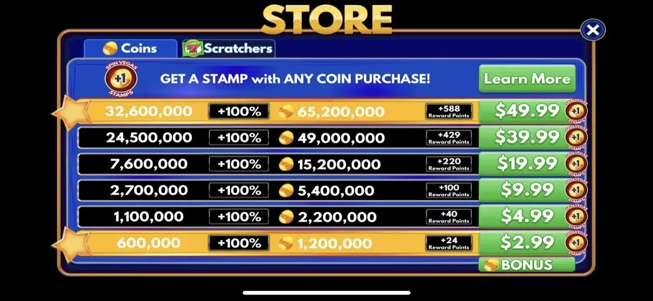 Spin Vegas Slots paywall screen