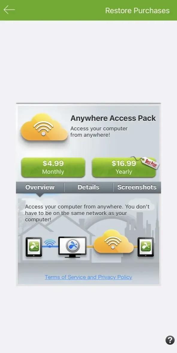 Splashtop Personal paywall screen