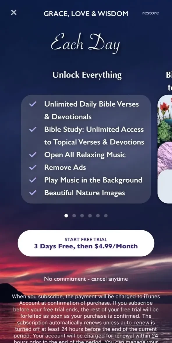 Sprinkle of Jesus Daily Quotes paywall screen