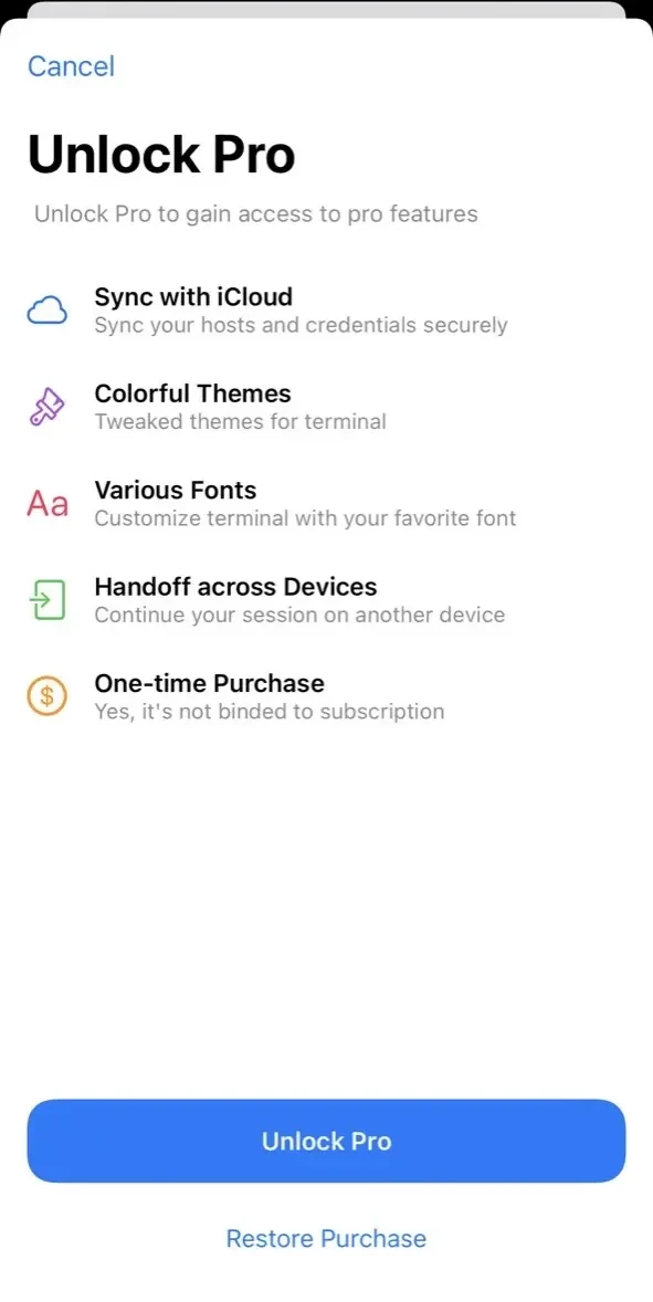 SSHaking paywall screen