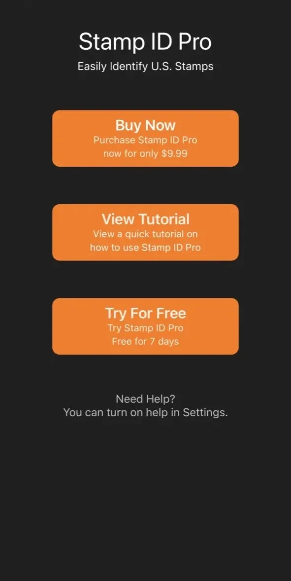 Stamp ID Pro paywall screen