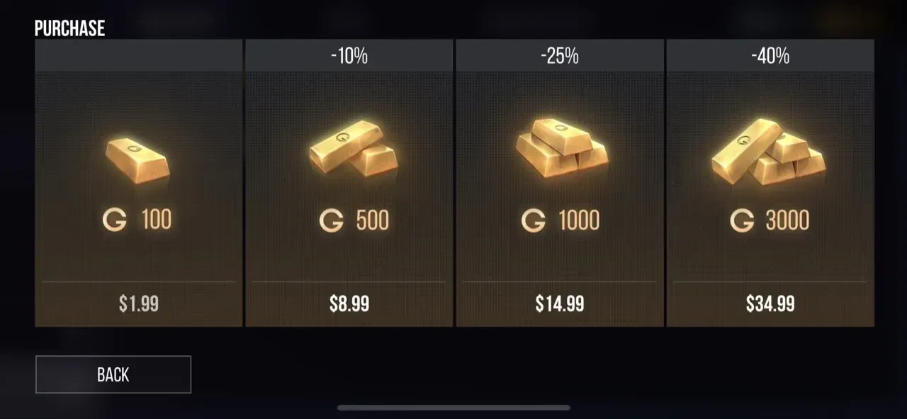 Standoff 2 paywall screen