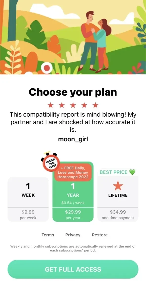 Star paywall screen