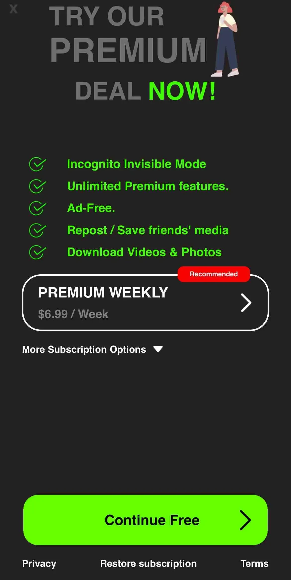 Status Saver Status Save Plus paywall screen