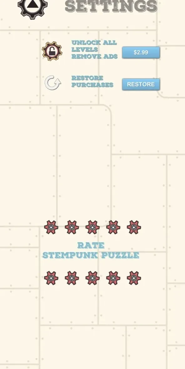 Steampunk Puzzle Physics Game paywall screen