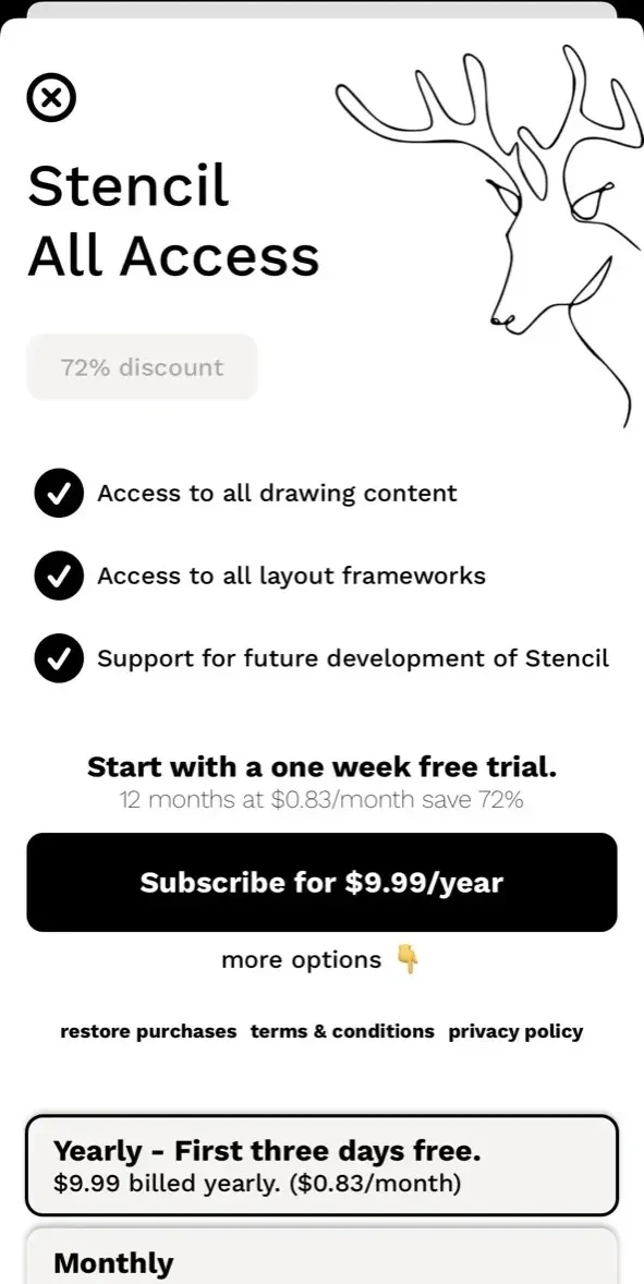 Stencil paywall screen
