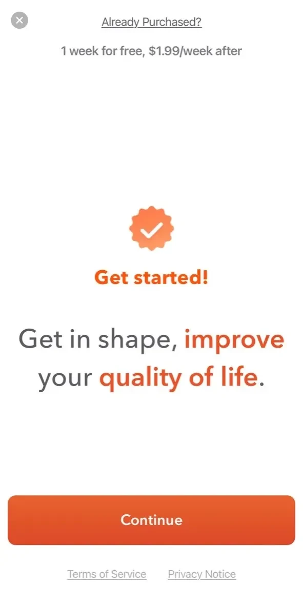 Stepz paywall screen
