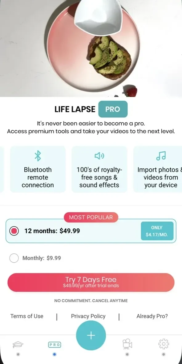 Stop Motion AI paywall screen