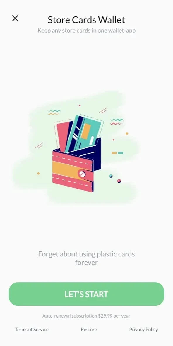 StoreCard paywall screen