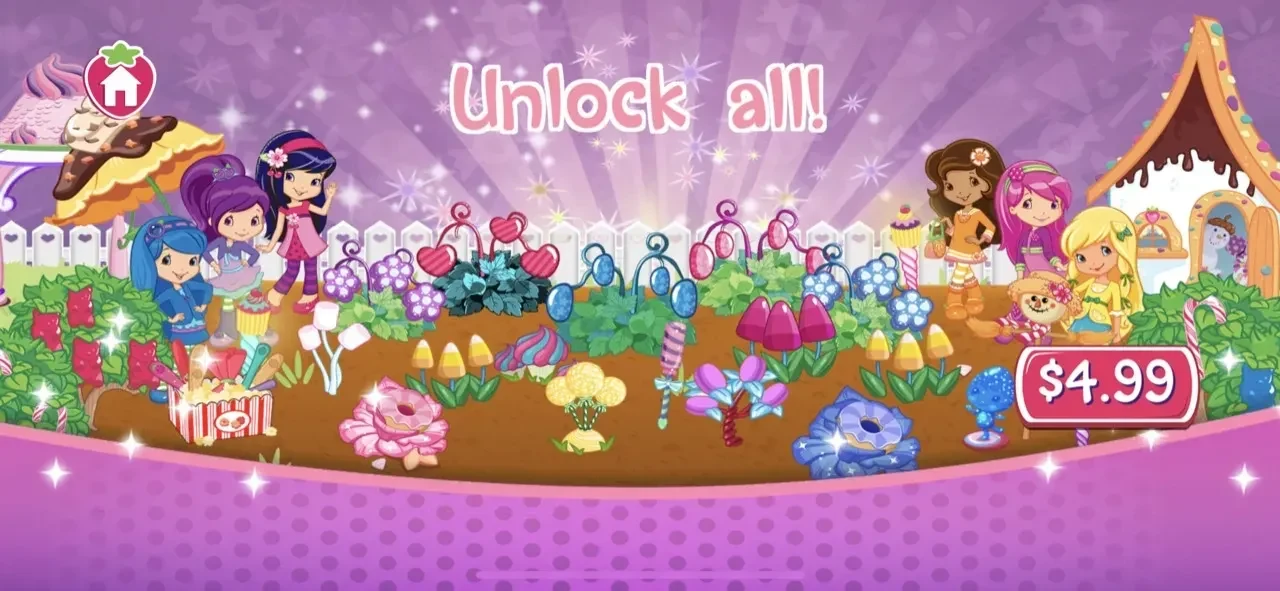Strawberry Shortcake Candy paywall screen