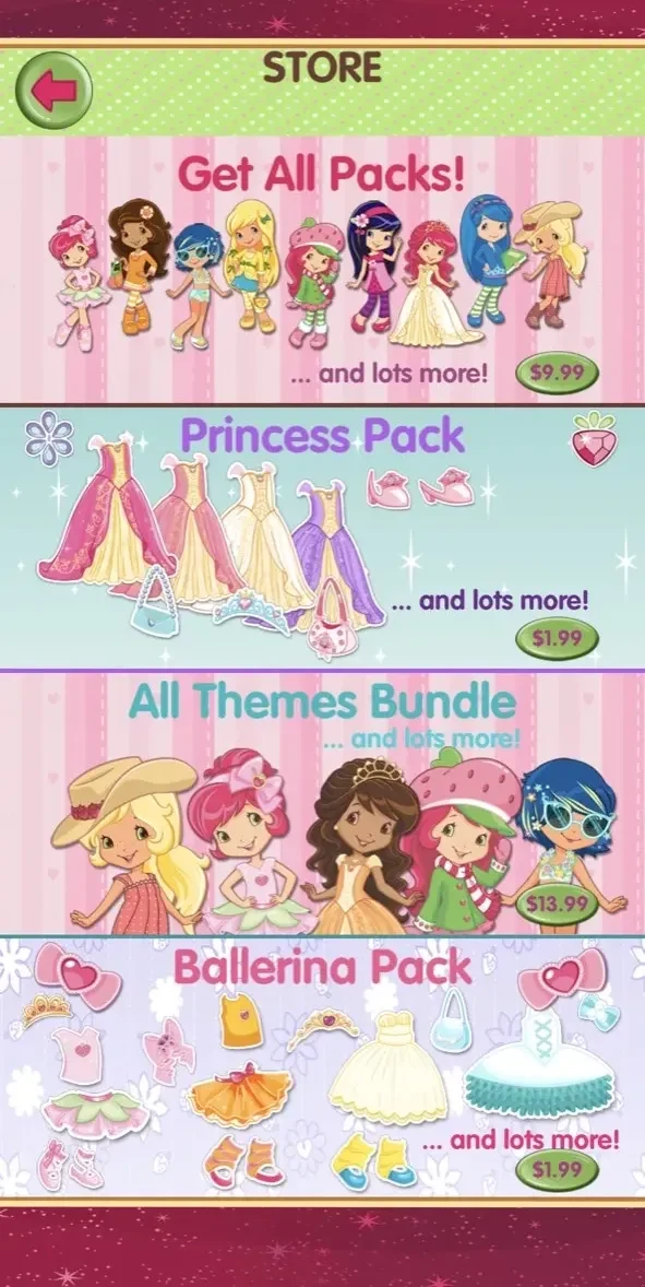Strawberry Shortcake Dress Up paywall screen