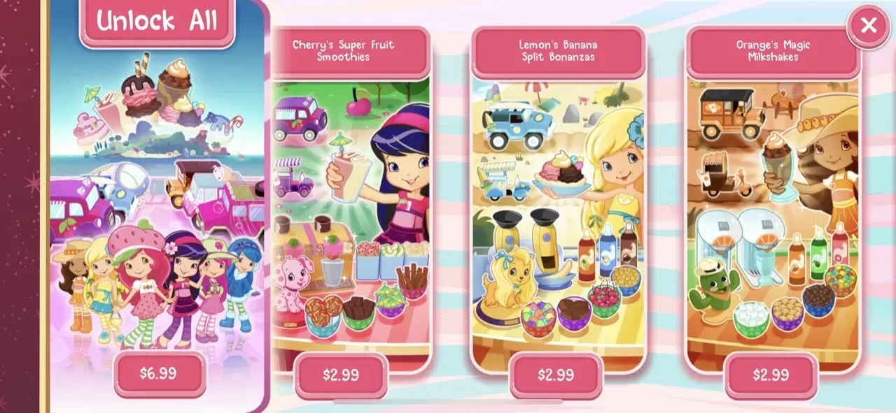 Strawberry Shortcake Ice Cream paywall screen