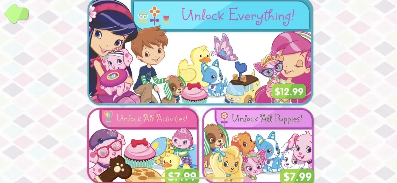 Strawberry Shortcake Puppy Fun paywall screen