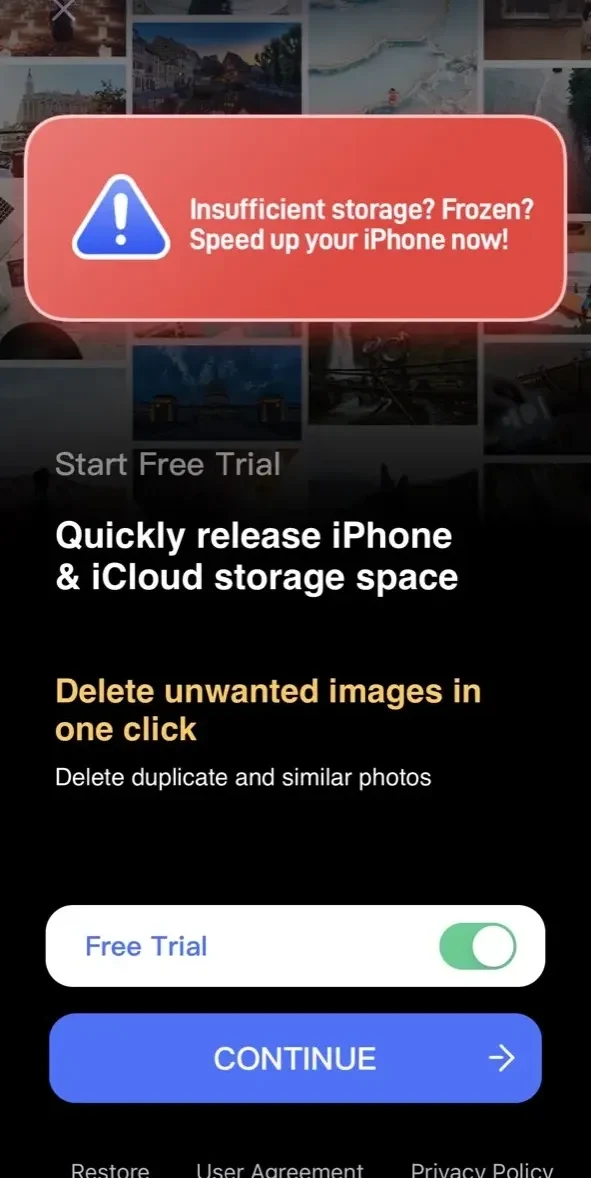 Strong Cleaner paywall screen