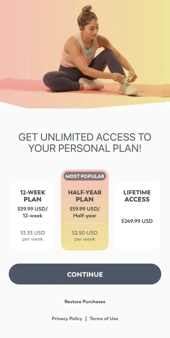 StrongHer paywall screen