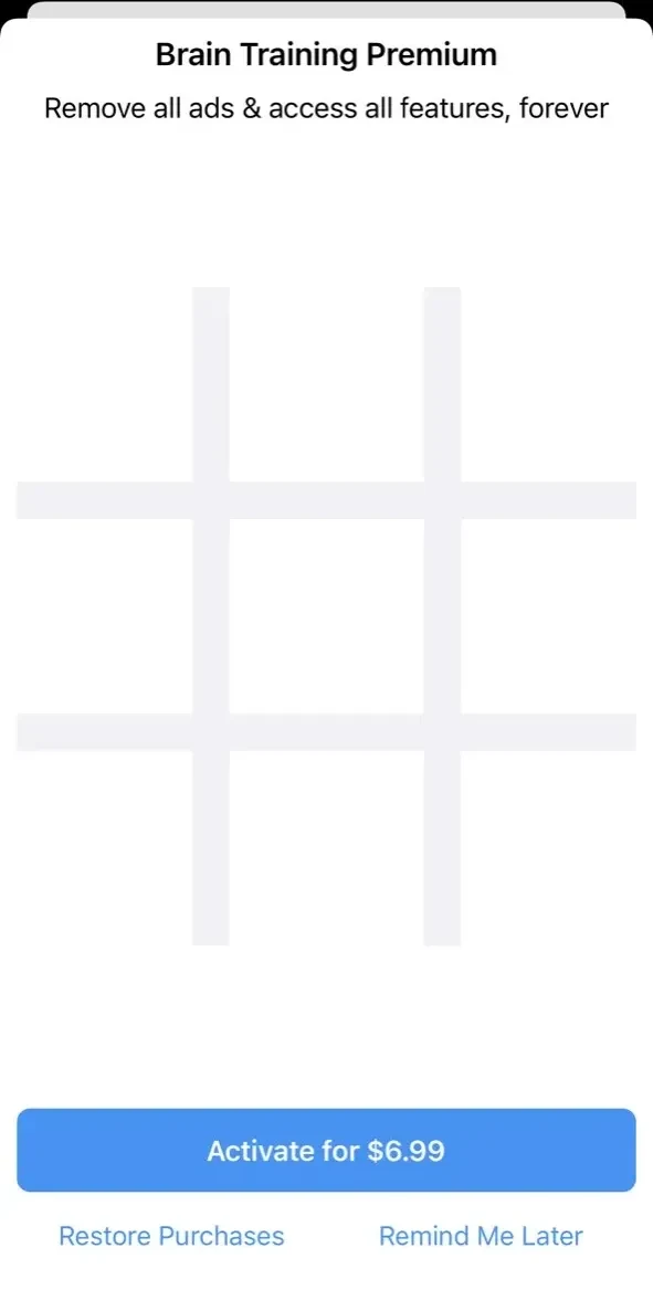 Sudoku paywall screen