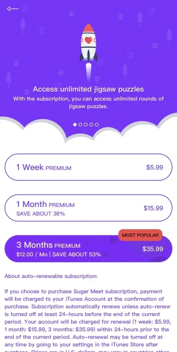 Sugar Meet paywall screen