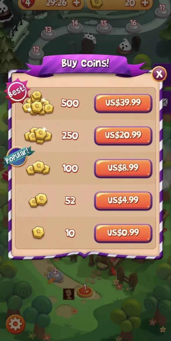 Sugar Witch paywall screen