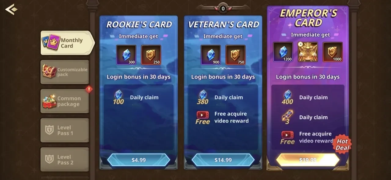 Summoners Era paywall screen