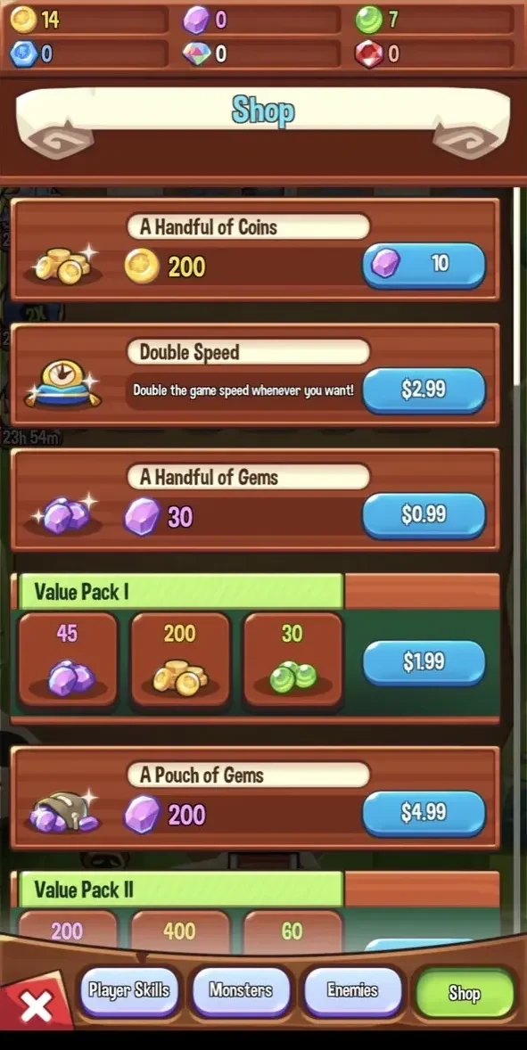 Summoners Greed paywall screen