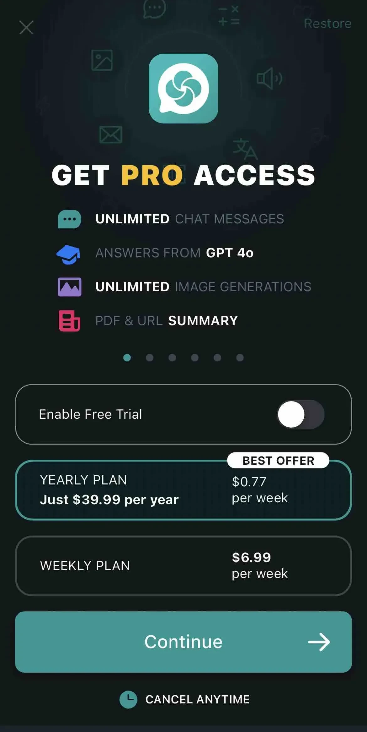 Super AI Chat paywall screen