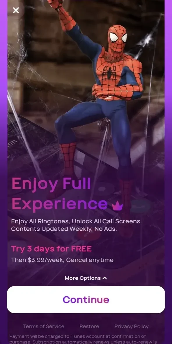 Super Cool Ringtones paywall screen