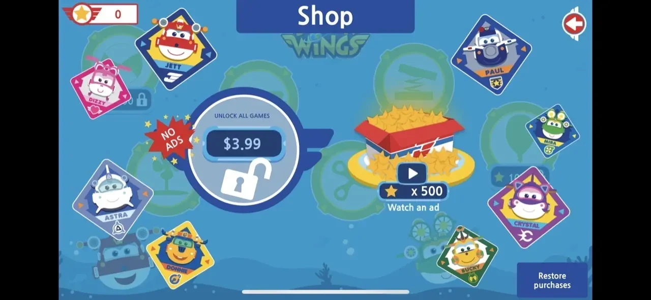 Super Wings paywall screen
