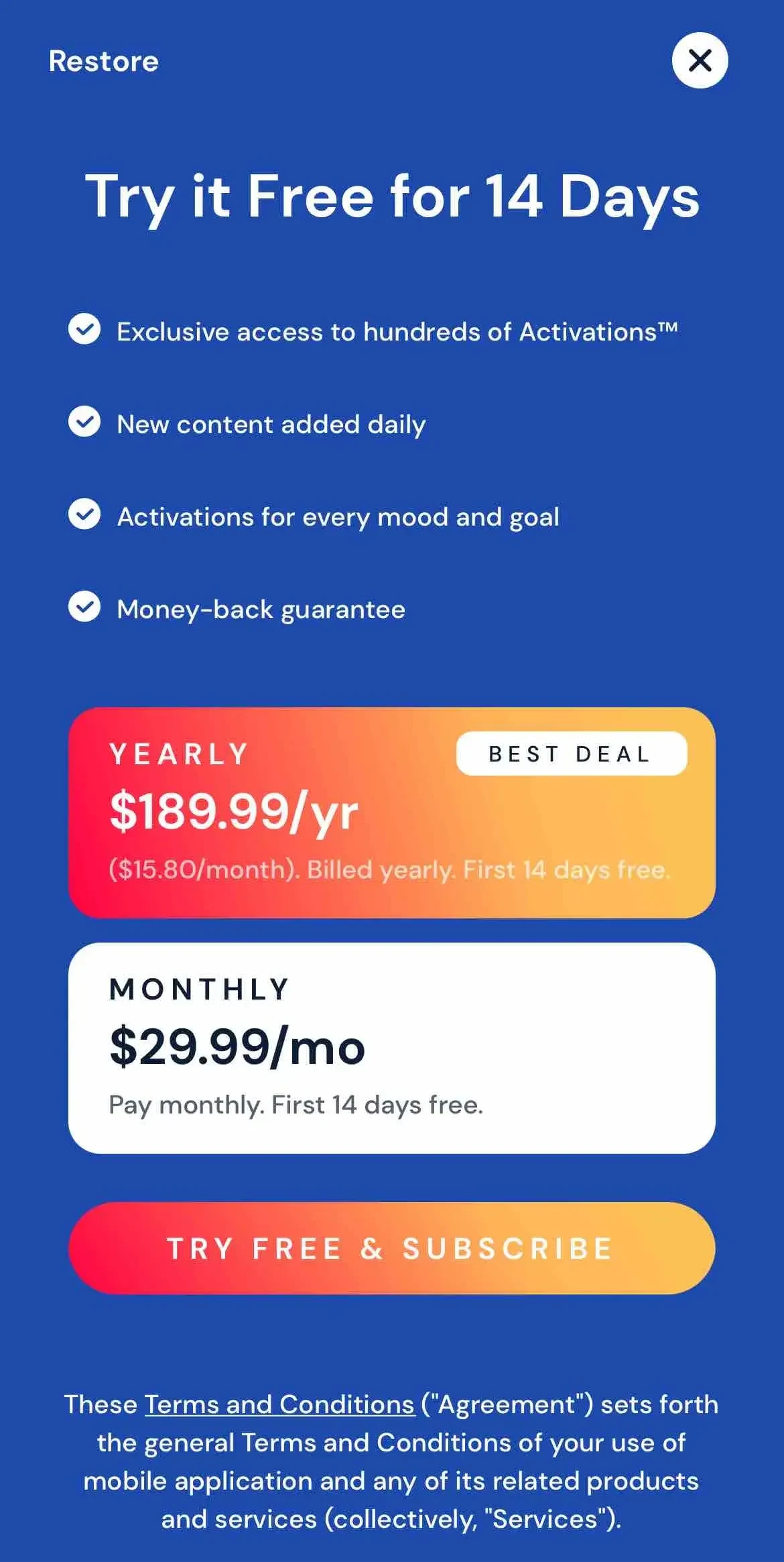Superhuman paywall screen