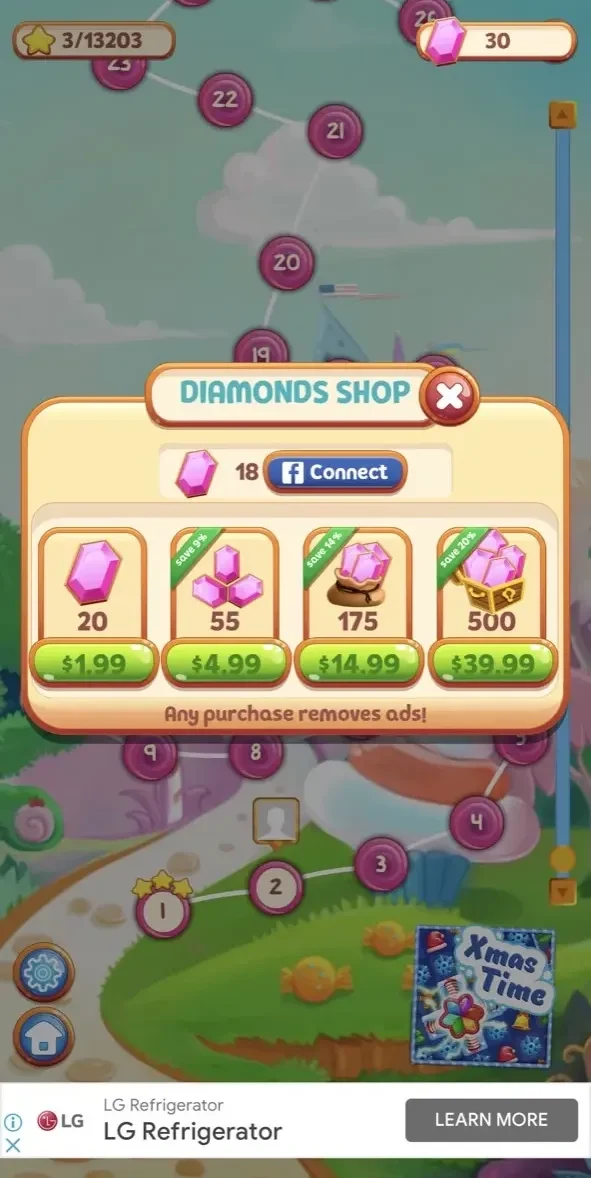Sweet Candies 2 paywall screen