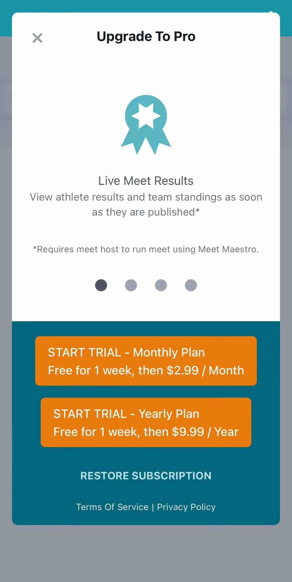 SwimTopia paywall screen