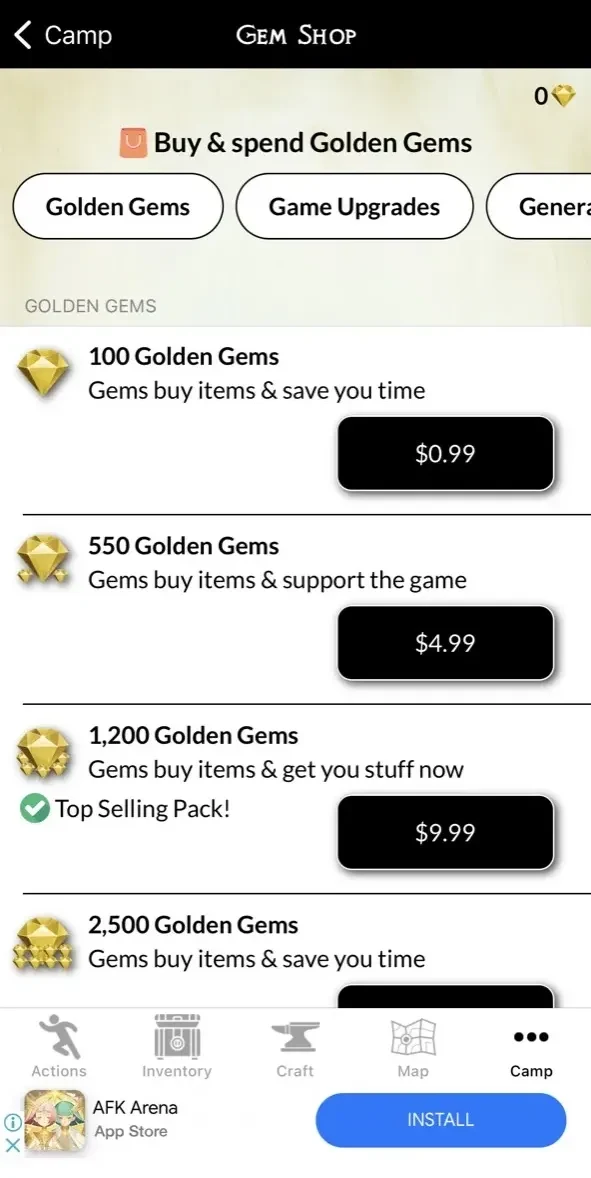Swordy Quest paywall screen