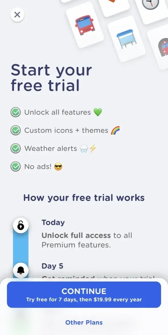 Sydney Transport paywall screen