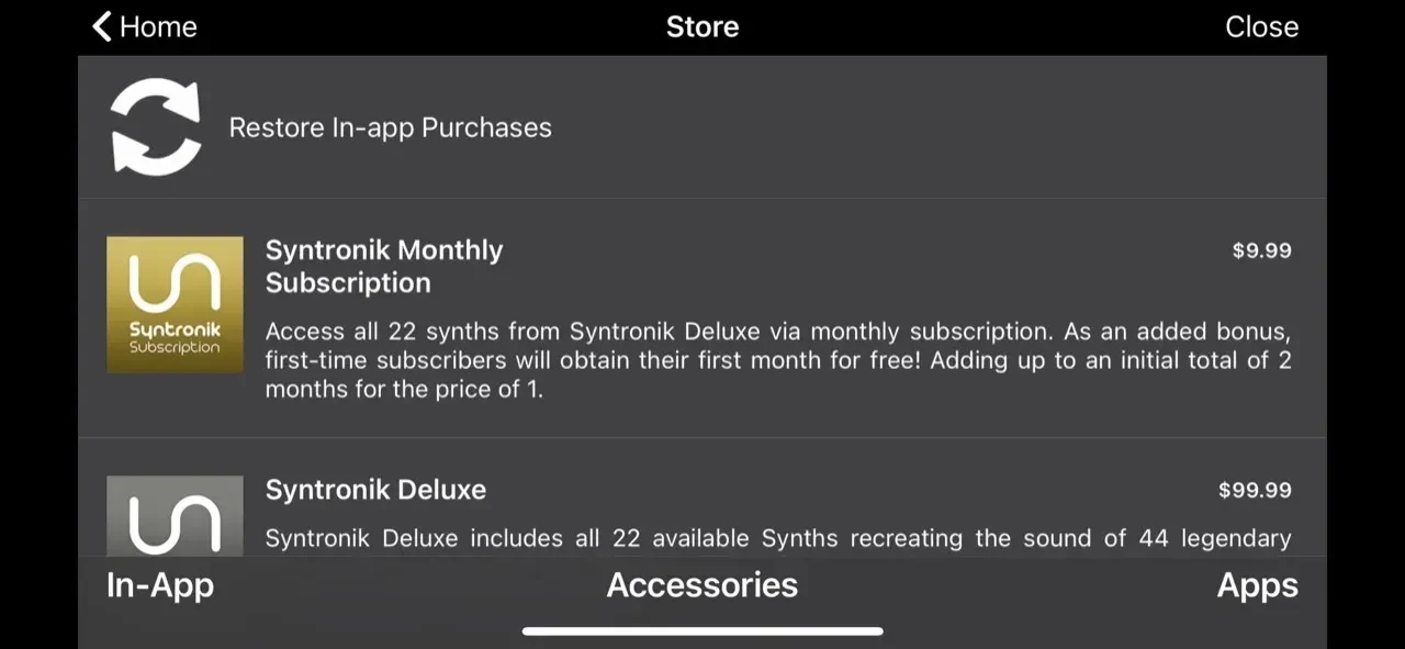 Syntronik CS paywall screen