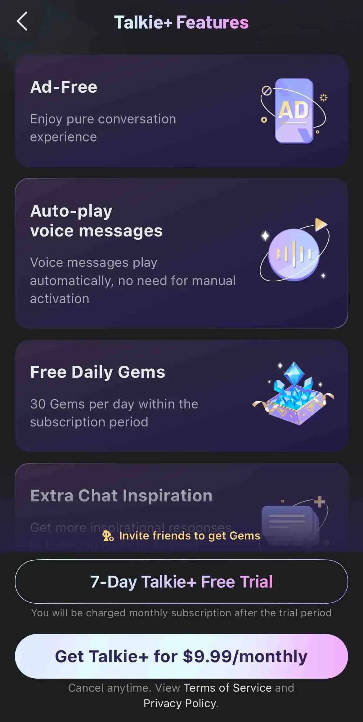 Talkie AI paywall screen