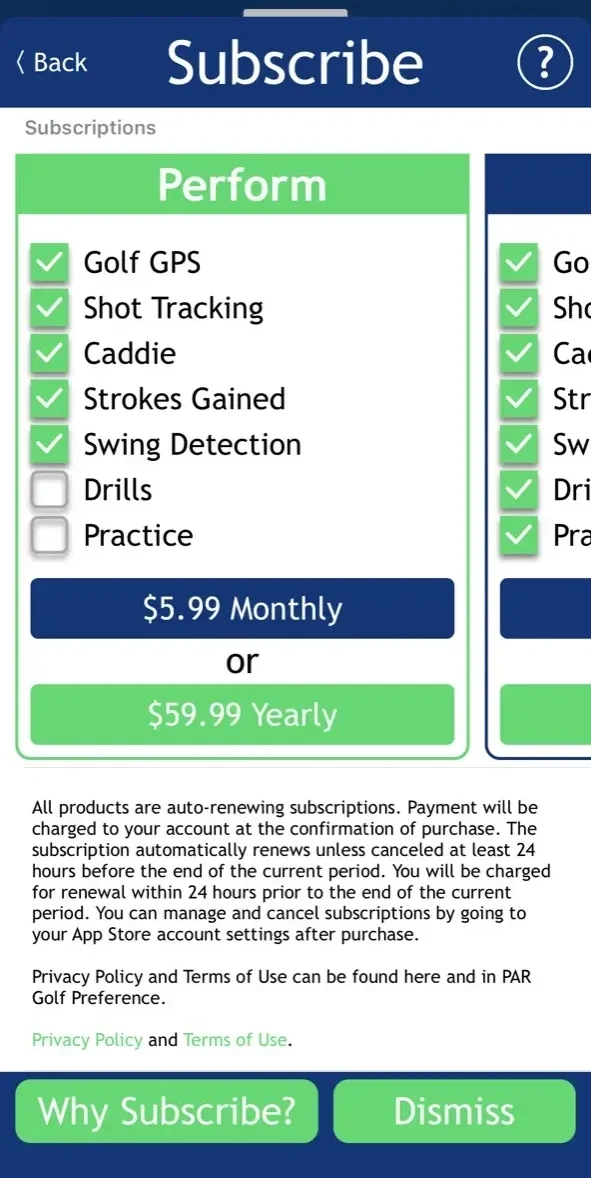 Tangent paywall screen