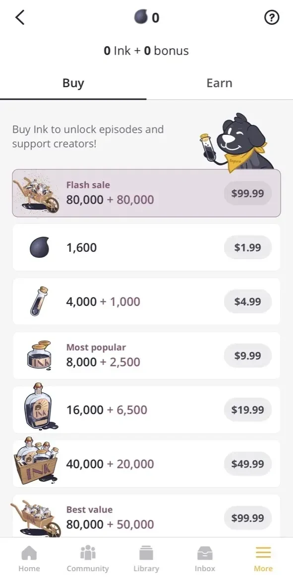 Tapas paywall screen