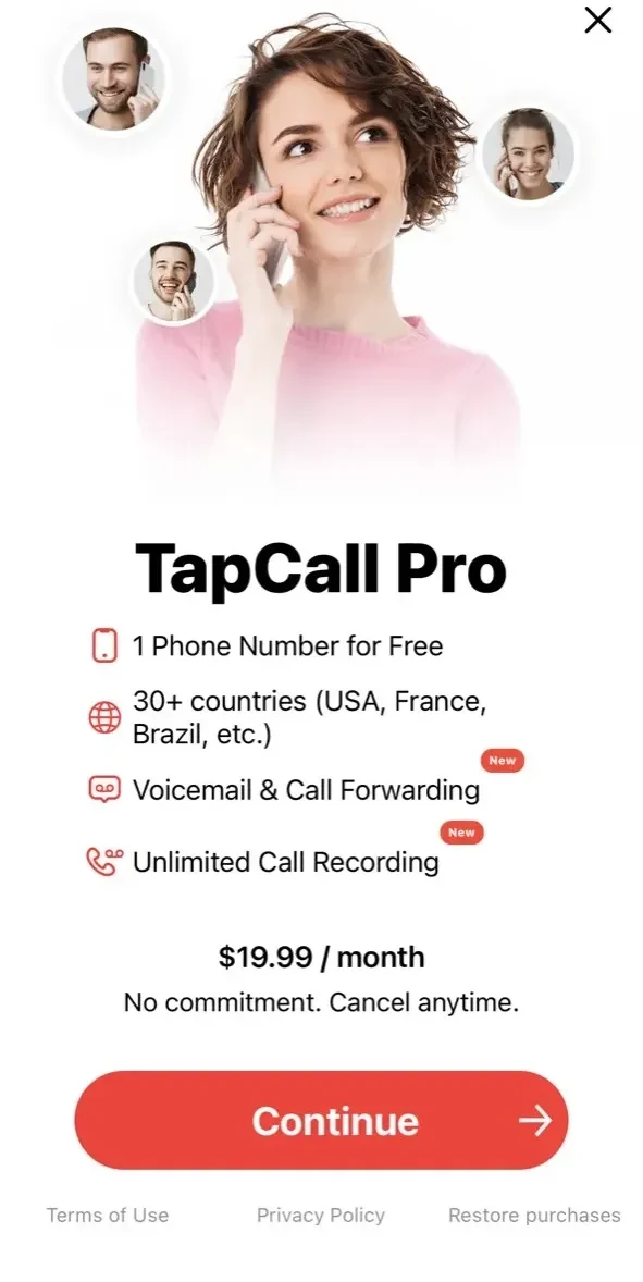 TapCall paywall screen