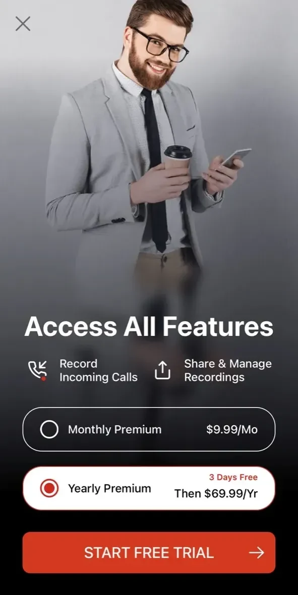 TapRecorder paywall screen