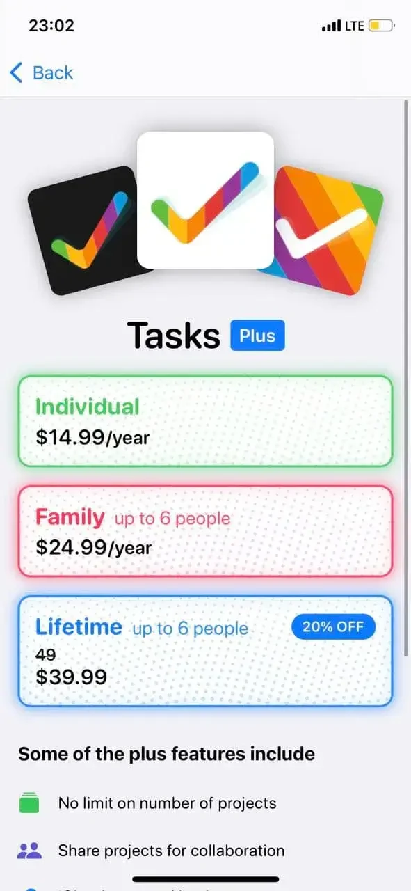 Tasks paywall screen