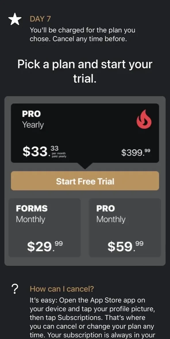 Tattoo Studio Pro paywall screen