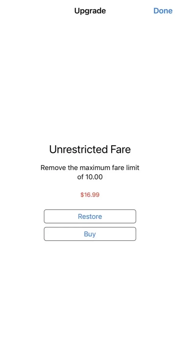 Taximeter paywall screen