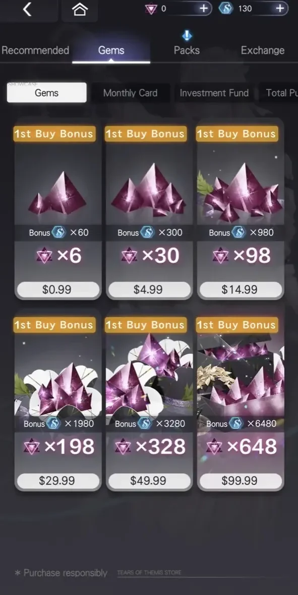 Tears of Themis paywall screen