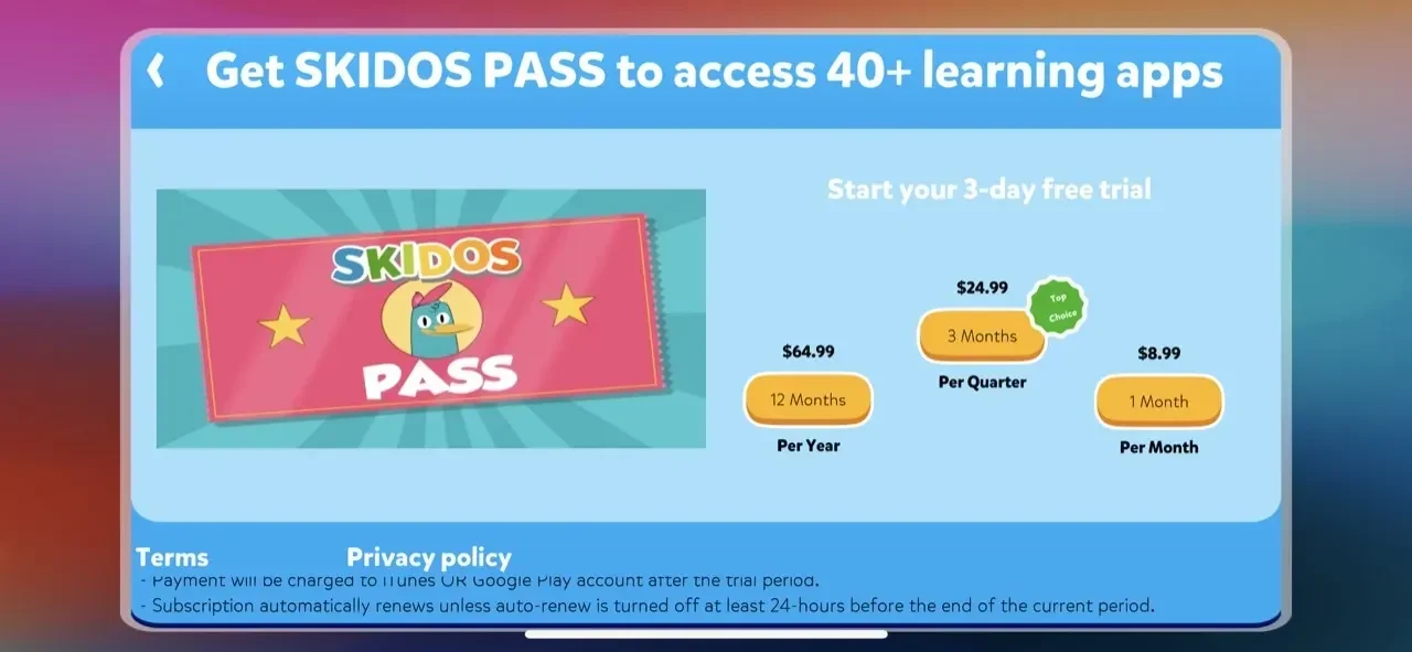 Teeth Games paywall screen
